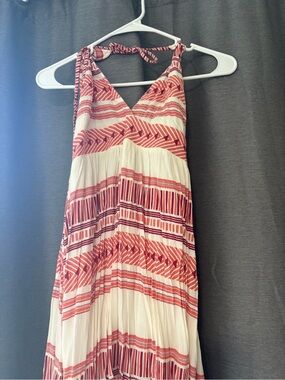 O'Neill Red & White Halter Maxi Dress
